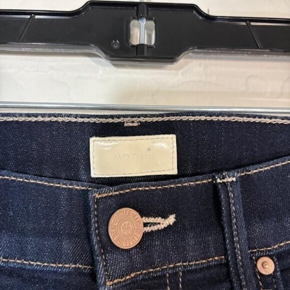 Mother Jeans Womens 26 Dark Wash The Swooner Crop Fray High Rise Made in USA - Picture 3 of 11